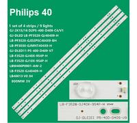 BARRE LED PER TV PHILIPS GJ-2K15-D2P5-400-D409-V7 40PFH4100 TPT400LA "4 PEZZI"