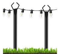 Barre luminose esterne - 2 x supporto per cantieri in metallo, stabile avamposto | illuminazione per matrimoni da giardino, per eventi terrazzati, supporto decorativo in acciaio per giardino, sentieri