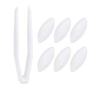 Barre Magnetiche PTFE 8x4 mm 6 Pezzi - Agitatore Magnetico per Bicchieri a Fondo Piatto, Laboratorio Chimica e Biologia, con Pinza in Plastica(30x15mm)