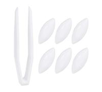 Barre Magnetiche PTFE 8x4 mm 6 Pezzi - Agitatore Magnetico per Bicchieri a Fondo Piatto, Laboratorio Chimica e Biologia, con Pinza in Plastica(35x15mm)