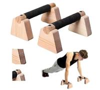 Barre parallele in legno, 2 pezzi, barre per flessioni, calisthenics, con base antiscivolo, maniglie per flessioni per allenamento della forza e allenamento a casa (20 cm)
