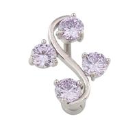 Barre Per Ombelico Con Filo--Anelli Per Ombelico Curvi Inversi Con Zirconi Geometrici A Spirale, Tendenza Punk Summer Party Gioielli Penetranti Anelli Per Ombelico hot Per Ragazze Da Donna, Viola
