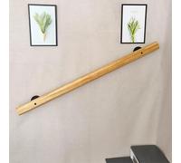 Barre per scale in legno massello e acciaio, antiscivolo, in metallo, per uso interno, perfette per loft, bar, asili e corridoi (280 cm)