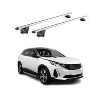 BARRE PORTATUTTO COMPATIBILE PER PEUGEOT 3008 2016-2024 ALLUMINIO ARGENTO TÜV 2 TLG