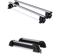 Barre portatutto in alluminio + Portasci 4 paia di sci o 2 snowboard per BMW SERIE 3 (E92) 2 porte dal 2005 al 2013 con tetto senza railing, fissaggio FIX POINT