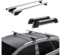 Barre Portatutto in alluminio + Portasci 4 paia di sci o 2 snowboard per SKODA KAMIQ dal 2019 in poi con railing integrati