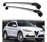 Barre Portatutto per Alfa Romeo Stelvio SUV 2017 2018 2019 2020 2021,Durevole Auto Portapacchi Barre Portapacchi per Tettuccio Auto Accessori,A/Sliver