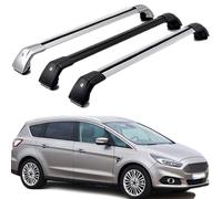 Barre Portatutto per Ford S-Max 2015-2020, Tetto Portapacchi Barra Alluminio Auto per Railing Integrati con Serratura,Black-1 Pair