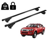 Barre Portatutto Per Isuzu D-Max Pick-Up Double Cab 2012-2020 Con Corrimano Nere