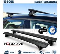 Barre Portatutto Per Peugeot E-5008 ORIGINALI Nordrive Nere EVOS Silenzio TÜV-GS