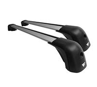 Barre portatutto portapacchi FARAD compatibili con VW TIGUAN dal 2020 in poi, in alluminio MODELLO COMPACT con corrimani bassi railing integrati colore grigio aerodinamiche