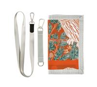 Barred Owl Scalogno cinese elaborato pittura trifold tri fold portafoglio per uomo minimalista leggero portafoglio billfold con cordino billetera minimalista para hombre, Scalogno gufo sbarrato