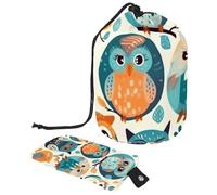 Barred Owl si siede immobile nella borsa cosmetica blu Moonlight con mini sacchetto con cerniera borsa da viaggio per articoli da toeletta da donna con coulisse organizer per trucco borsa impermeabile