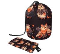 Barred Owl si siede immobile nella borsa cosmetica blu Moonlight con mini sacchetto con cerniera borsa da viaggio per articoli da toeletta da donna con coulisse organizer per trucco borsa impermeabile
