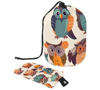 Barred Owl si siede immobile nella borsa cosmetica blu Moonlight con mini sacchetto con cerniera borsa da viaggio per articoli da toeletta da donna con coulisse organizer per trucco borsa impermeabile
