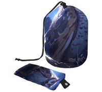Barred Owl si siede immobile nella borsa cosmetica blu Moonlight con mini sacchetto con cerniera borsa da viaggio per articoli da toeletta da donna con coulisse organizer per trucco borsa impermeabile