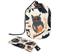 Barred Owl si siede immobile nella borsa cosmetica blu Moonlight con mini sacchetto con cerniera borsa da viaggio per articoli da toeletta da donna con coulisse organizer per trucco borsa impermeabile