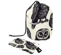 Barred Owl si siede immobile nella borsa cosmetica blu Moonlight con mini sacchetto con cerniera borsa da viaggio per articoli da toeletta da donna con coulisse organizer per trucco borsa impermeabile