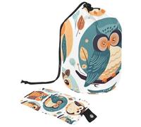 Barred Owl si siede immobile nella borsa cosmetica blu Moonlight con mini sacchetto con cerniera borsa da viaggio per articoli da toeletta da donna con coulisse organizer per trucco borsa impermeabile