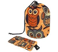 Barred Owl si siede immobile nella borsa cosmetica blu Moonlight con mini sacchetto con cerniera borsa da viaggio per articoli da toeletta da donna con coulisse organizer per trucco borsa impermeabile