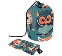 Barred Owl si siede immobile nella borsa cosmetica blu Moonlight con mini sacchetto con cerniera borsa da viaggio per articoli da toeletta da donna con coulisse organizer per trucco borsa impermeabile