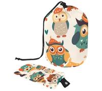 Barred Owl si siede immobile nella borsa cosmetica blu Moonlight con mini sacchetto con cerniera borsa da viaggio per articoli da toeletta da donna con coulisse organizer per trucco borsa impermeabile