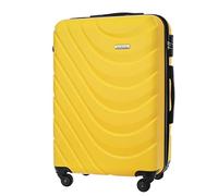 BARRENS Valigia media | Bagaglio da stiva | 67x46x26 cm | 63 L | Valigia da viaggio Cipher Lock | Ruote 4x360 | Custodia rigida | Compatibile con le compagnie aeree | Giallo