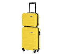 BARRENSSet valigia da cabina + valigetta cosmetica | Bagaglio a mano | Valigia da cabina 55x40x20cm 34l | Valigetta cosmetica31x35x18cm 17l | Materiale ABS resistente | Giallo