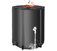Barretro della raccolta dell'acqua piovana 13 galloni Canna pioggia Resistente UV Crottabile con cerniera a 2 vie, rubinetto ＆ Asta di supporto Sistema di raccolta dell'acqua piovana stabile stabil