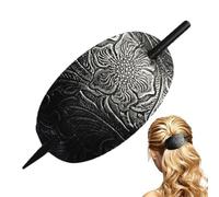 Barretta di capelli in pelle con bastone, non tira e versatile adatto a vari tipi di capelli tra cui fini, spessi o ondulati, e sono popolari in fatti a mano ed Etsy MA