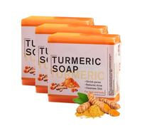 Barretta Di Sapone Illuminante Per La Pelle Alla Curcuma, Detergente Idratante Pelle Liscia E Tenera Per Uomini E Donne, 100g Sapone Allo Zenzero Idratante Per Pulizia Profonda (3PCS)
