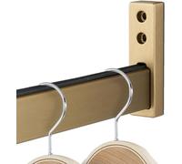 Barretta per abiti da armadio pesante con supporti terminali da 33,4 pollici di armadio rotondo per la lavanderia della lavanderia camera da letto marrone LWX