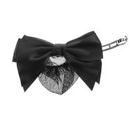 Barretta per Chignon Fiocco e Rete, Clip Nera Elegante | Poliestere, Stile Raffinato e Sofisticato, per Ufficio e Colloqui, su Chioma Lunghi o Raccolti