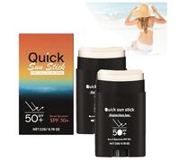 Barretta protettiva Quick SunStick, crema solare idratante, stick rinfrescante non grasso per donne e uomini, leggero e senza pellicola bianca, contiene estratti vegetali naturali (2PCS)
