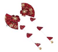 Barrette a Ventaglio Stile Giapponese, Coppia, Rosso Elegante | Lega di Zinco, Decorazione Raffinata per Raccolti, Foto, Feste, Donne e Artiste