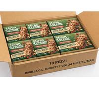 Barrette ai Cereali con Mirtilli Rossi Avena e Mandorle 10 Confezioni da 4 Barrette Snack Vegetale Croccante Ideale per Colazione e Spuntino