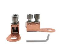 Barrette Batteria Rame - 2 x 100 A Gioco Terminali Batteria, Blocco distribuzione corrente, Terminale Morsetto | Kit di collegamento elettrico per Veicolo Peso Pesante Utility