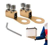 Barrette Batteria Rame - 2 x 100 A Gioco Terminali Batteria, Blocco distribuzione corrente, Terminale Morsetto | Kit di collegamento elettrico per Veicolo Peso Pesante Utility