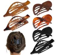 Barrette Per Capelli In Metallo Clip Di Capelli Piatti Acconciatura Sicura | 6 Pezzi Clip Di Banana Senza Slip Orizzontale, Presa Dei Capelli Comodi Crepe Vintage Coppia