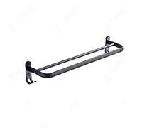 Barrette per Ganci da Asciugamano sopra la Parete del rastrello per Vasca da Bagno appesa al Supporto per la Doccia in Alluminio Nero con Accessori per Bagno a Gancio, 2 Pole 60 cm WFJ