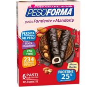 Barrette Pesoforma al Cioccolato Fondente e Cuore di Mandorla, 6 Pasti sostituti