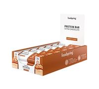 Barrette Proteiche Extra Choco foodspring-13g di proteine per barretta,0 zuccheri aggiunti,goloso snack post-workout o in viaggio-Arachidi Croccante-45g,12 items