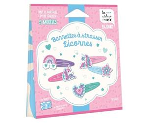 Barrettes à strasser licornes: Tout le matériel pour réaliser 5 modèles