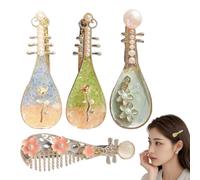 Barrettes per le donne 1.97x0.79 pollici capelli moderni accessori per capelli a forma di strumento con perla, 4pcs eleganti accessori per acconciature eleganti per le donne concerti di nozze