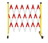 Barricade Gate in metallo espandibile, recinzione industriale pieghevole a fisarmonica con ruote per la sicurezza dei pedoni e del traffico (giallo rosso, altezza 1,2 m x lunghezza 5 m)