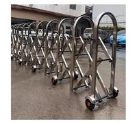 Barricata Metallica Espandibile, Barricata mobile espandibile - Barriera di sicurezza retrattile in acciaio inossidabile con ruote(Silver,1.2x2m)