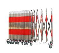 Barricata Mobile espandibile, Barriera di sicurezza estensibile, barriera di sicurezza pieghevole in acciaio inox, barriera di sicurezza retrattile per cantieri con ruote per garage stradali esterni