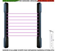 Allarme Barriera 8 Multifasci Infrarosso Rileva Estraneo Est.50 Int.100MT H152Cm