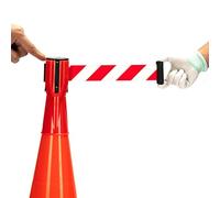 Barriera a cintura portatile, retrattile montata a cono da 2/3/5/10 m, parte superiore della barriera a for il traffico, necessita di unità multiple interblocco(3M(9.8FT))