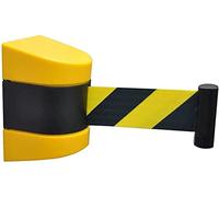 Barriera a cintura retrattile 10M/32FT - Barriera a muro per il controllo della folla montata a parete con custodia in ABS, supporta la decelerazione automatica della cintura e il pulsante di blocco (